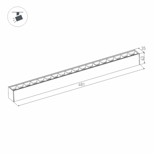 Светильник MAG-LASER-45-L480-18W Warm3000 (BK, 15 deg, 24V, DALI) (Arlight, IP20 Металл, 3 года)