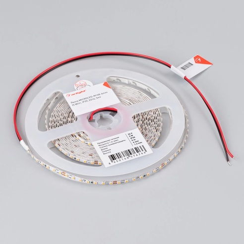 Лента светодиодная MICROLED-M168-4mm 24V White6000 (5 W/m, IP20, 2216, 5m) (Arlight, узкая)