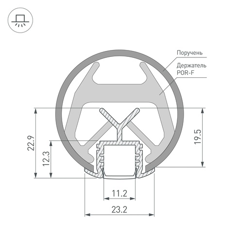 Профиль KLUS-POR-F-1000 ANOD (Arlight, Алюминий)