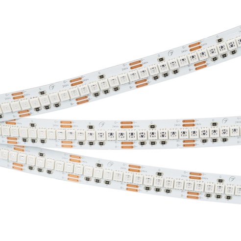 Лента светодиодная RT-G240-12mm 24V RGB (18 W/m, IP20, 3838, 5m) (Arlight, Открытый)