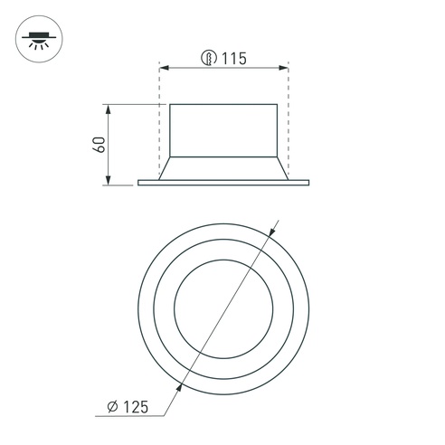 Светильник MS-BREEZE-BUILT-R125-16W Day4000 (WH, 90 deg, 230V) (Arlight, IP20 Металл, 5 лет)