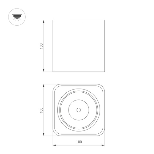Светильник SP-CUBUS-S100x100-8W Warm3000 (WH, 45 deg, 230V) (Arlight, IP20 Металл, 3 года)