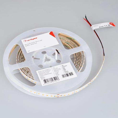 Лента светодиодная UL-A126-10mm 24V Warm3500 (8 W/m, IP20, 5m) (Arlight, высок.эфф.165 лм/Вт)