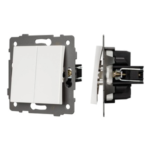 Механизм выключателя двухклавишный проходной SWT-MKP2-PL-WH-V (250V, 10A) (Arlight, -)