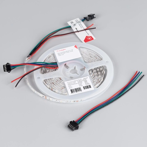 Лента светодиодная SPI-RZ-F60-6mm 12V RGB-PX1-BPT (7 W/m, IP20, 3535, 5m) (Arlight, -)