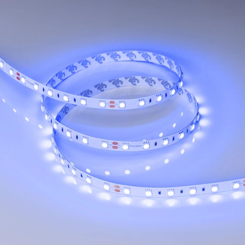 Лента светодиодная RT-B60-10mm 24V Blue (14.4 W/m, IP20, 5060, 5m) (Arlight, Открытый)