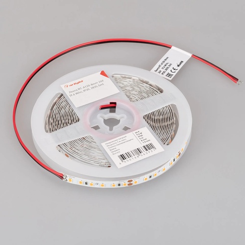 Лента светодиодная RT-A120-8mm 24V Magenta (9.6 W/m, IP20, 2835, 5m) (Arlight, -)