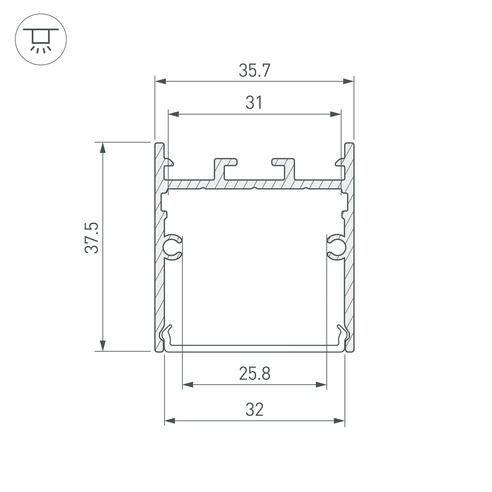 Профиль SL-LINE-3638-LW-2000 ANOD BLACK (Arlight, Алюминий)