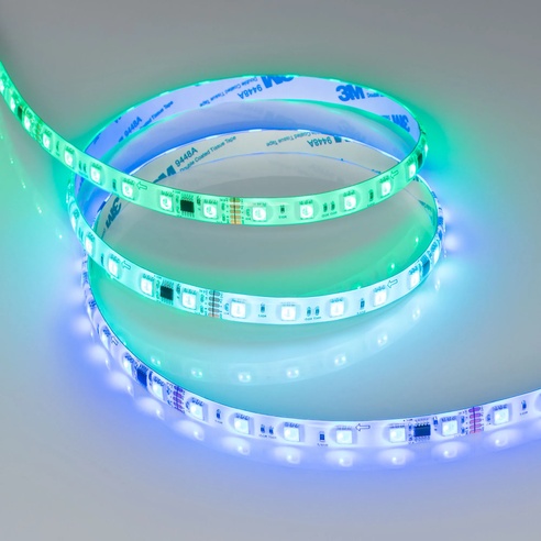Лента герметичная DMX-SE-B60-10mm 24V RGB-PX6 (14 W/m, IP65, 5m) (Arlight, -)