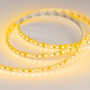 Лента светодиодная RT-A120-8mm 12V Yellow (9.6 W/m, IP20, 2835, 5m) (Arlight, 9.6 Вт/м, IP20)