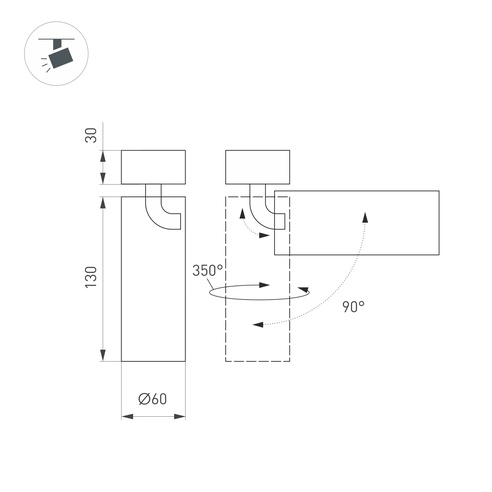 Светильник SP-GABI-SURFACE-FLAP-R60-12W Day4000 (WH, 60 deg, 230V) (Arlight, IP40 Металл, 5 лет)