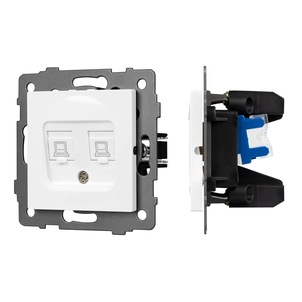Механизм компьютерной розетки двойной SCT-MPC2-PL-WH-V (RJ-45, CAT6) (Arlight, -)