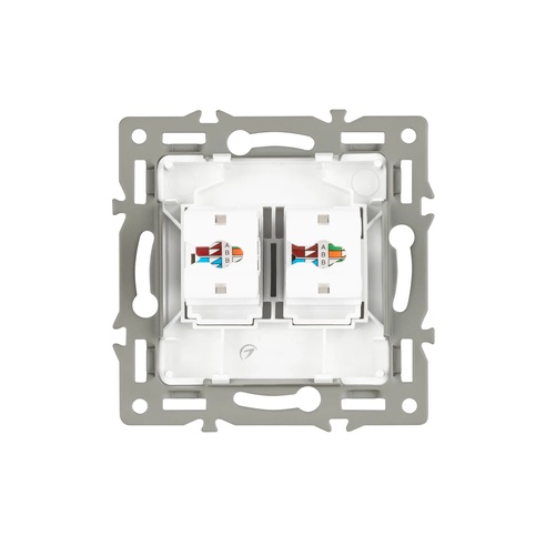 Механизм компьютерной розетки двойной SCT-MPC2-PL-GR (RJ-45, CAT6) (Arlight, -)