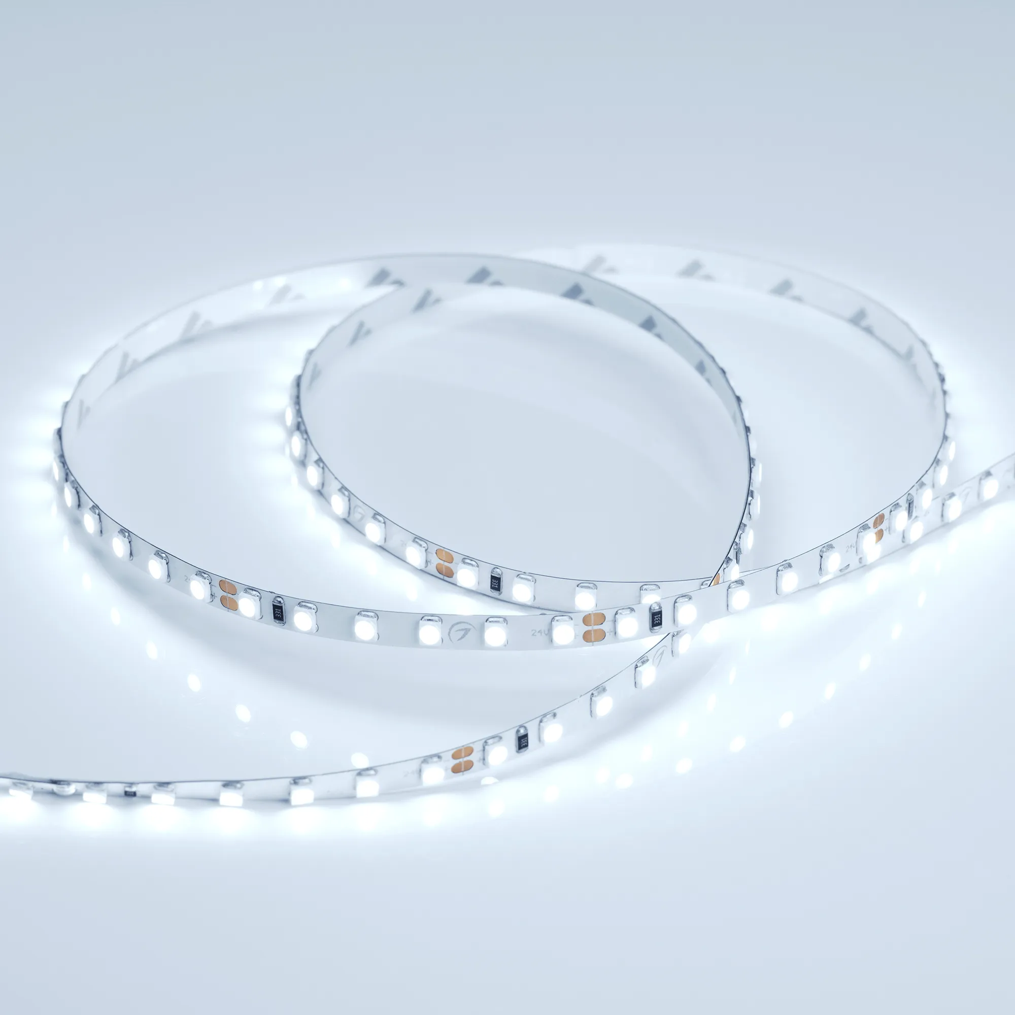 Лента светодиодная RT 2-5000 24V Cool 15K 5mm 2x (3528, 600 LED, LUX) (Arlight, 9.6 Вт/м, IP20) - изображение товара