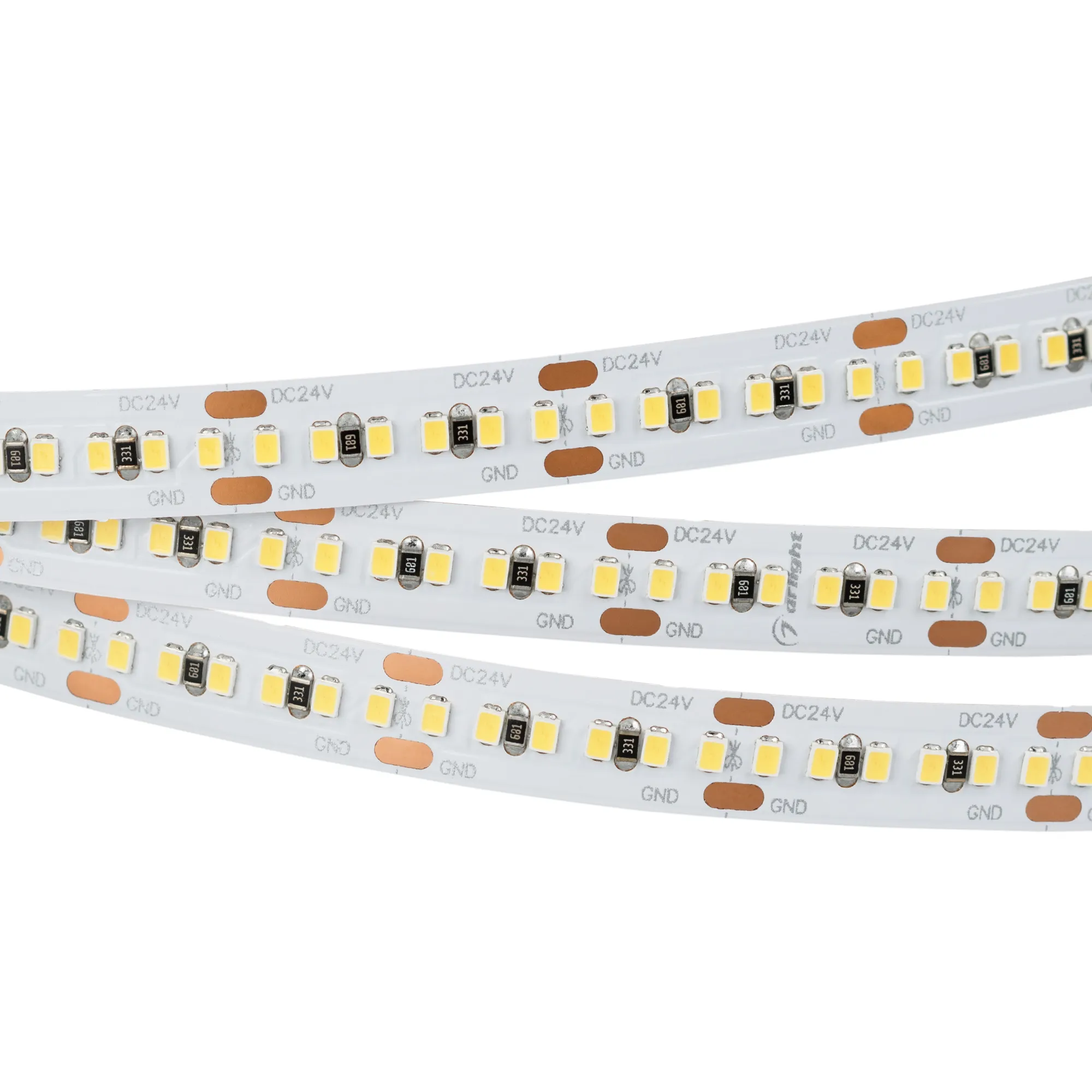 Лента светодиодная MICROLED-5000 24V Warm2700 8mm (2216, 300 LED/m, LUX) (Arlight, 8 Вт/м, IP20) - изображение товара