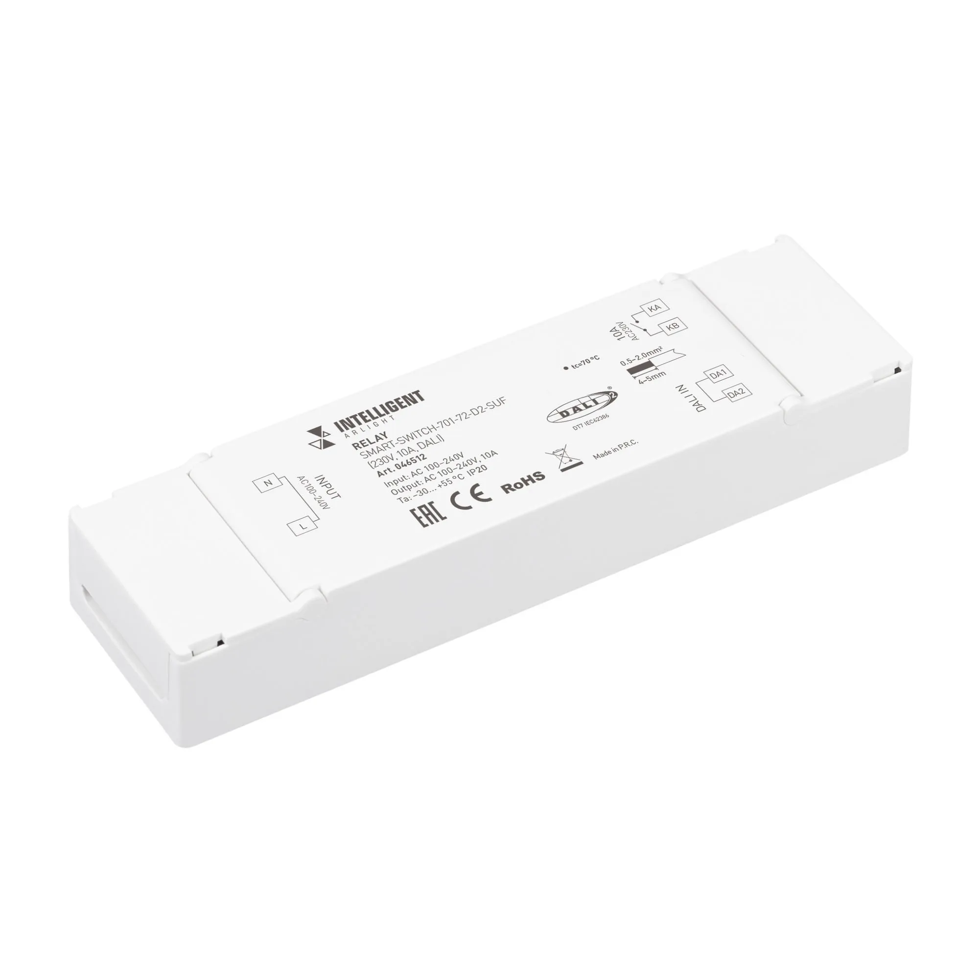 INTELLIGENT ARLIGHT Релейный модуль SMART-SWITCH-701-72-D2-SUF (230V, 10A, DALI) (IARL, IP20 Пластик, 5 лет) - изображение товара
