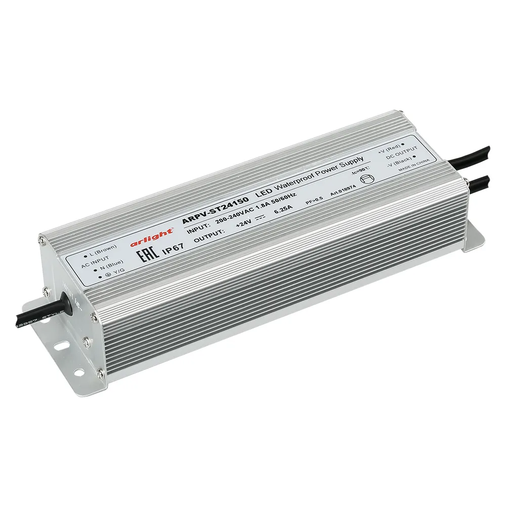 Блок питания ARPV-ST24150 (24V, 6.3A, 150W) (Arlight, IP67 Металл, 3 года) - изображение товара