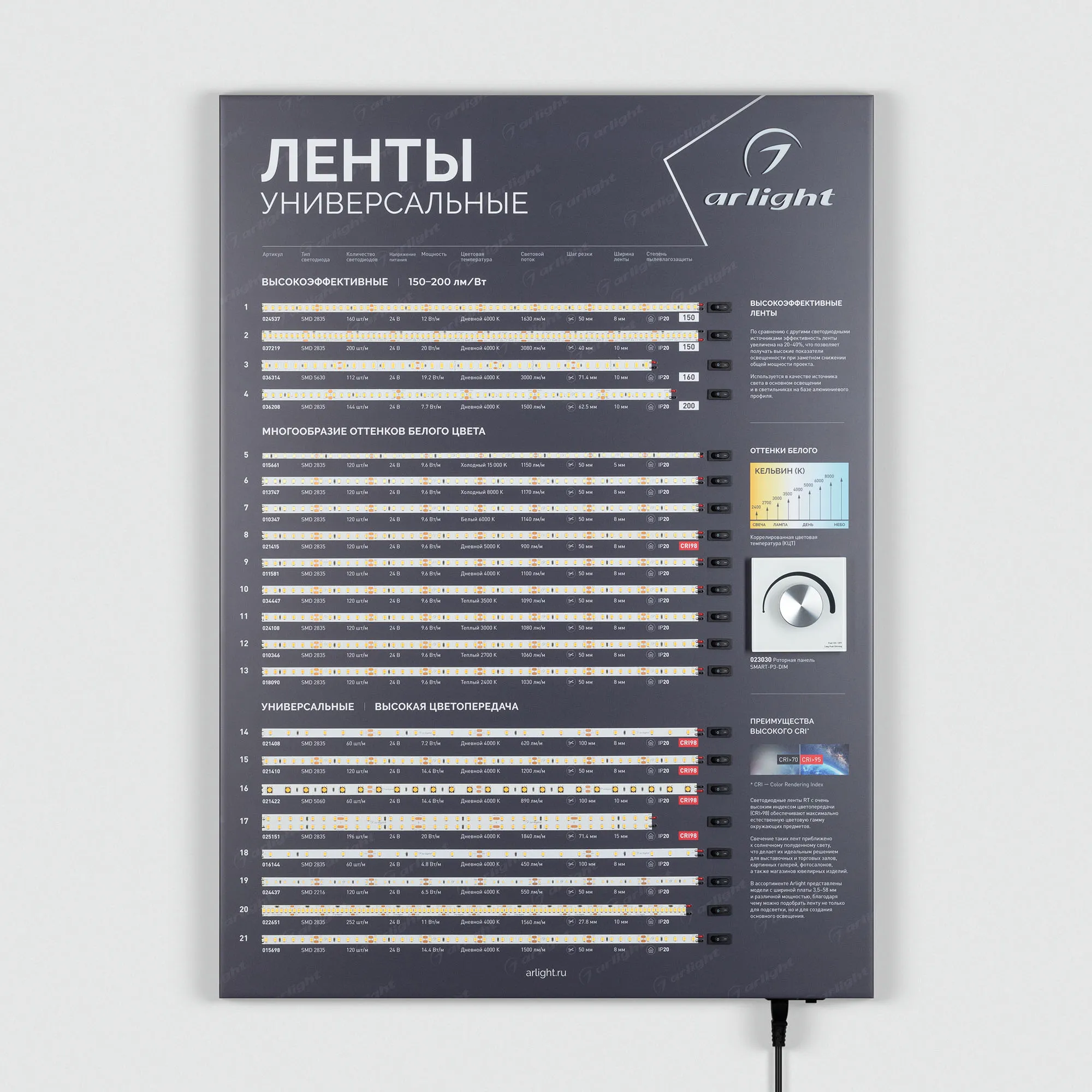 Стенд Ленты Универсальные RT-LUX-02-830x600mm (230V) (Arlight, -) - изображение товара